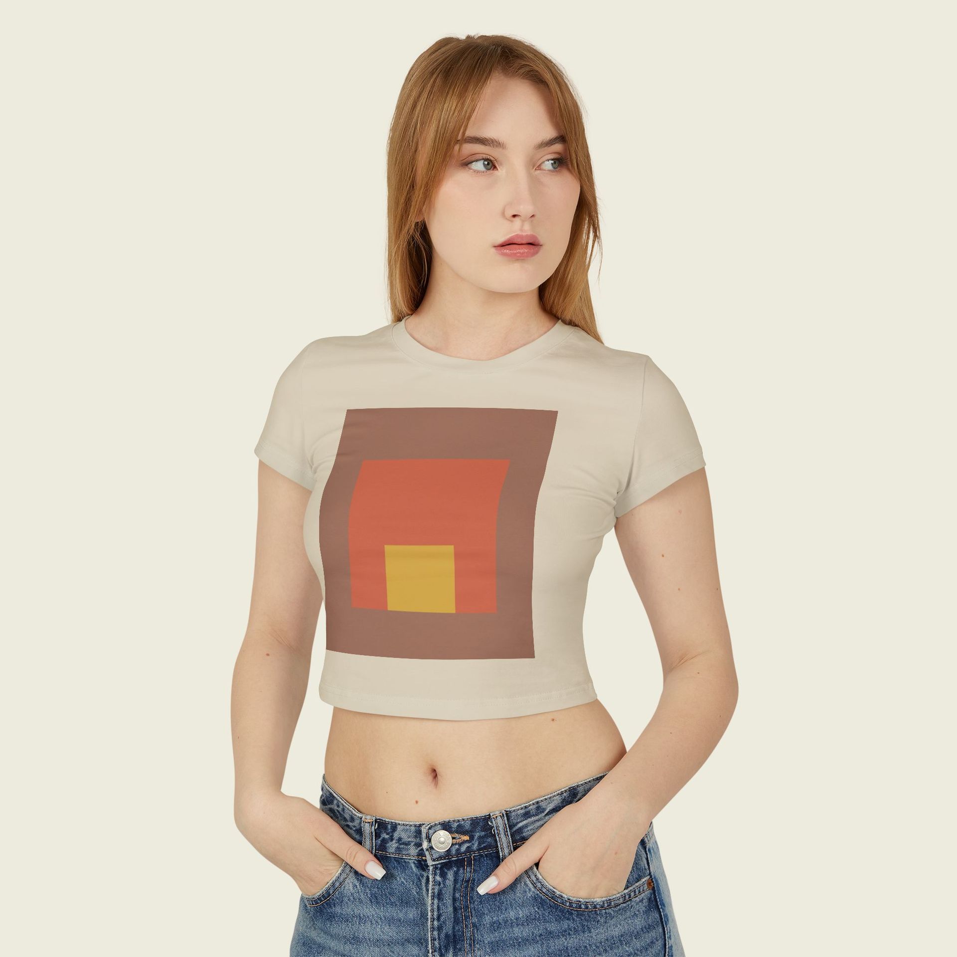 Muse Tee – Women's Baby Fit in Mocha Geometry