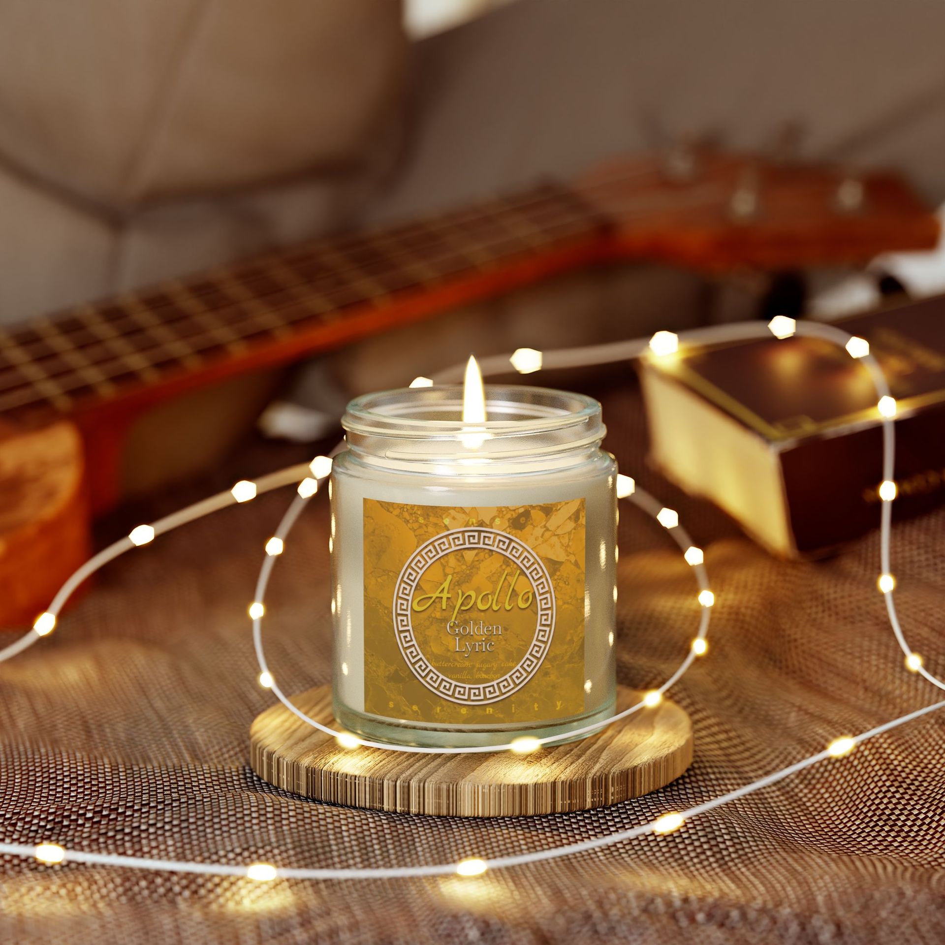 Vanilla Bean Scented Candle – Apollo on table