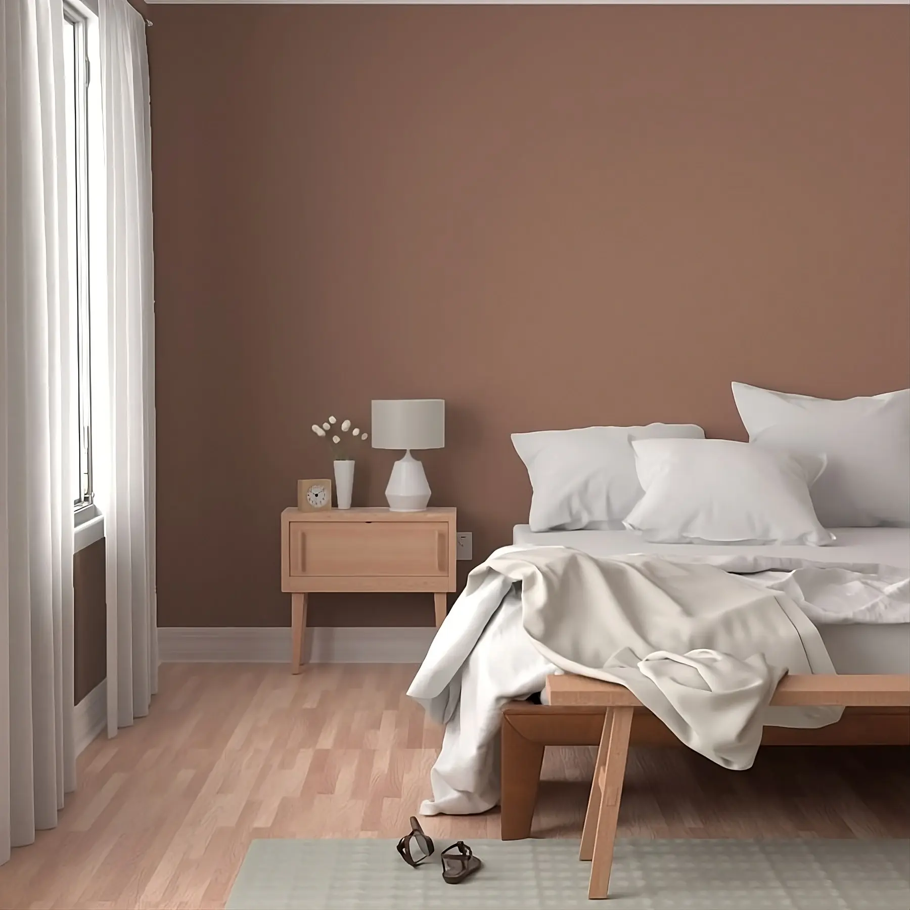 Mocha Mousse Peel &amp; Stick Wallpaper | Matte Fabric, Renter‑Friendly wallpaper on the wall