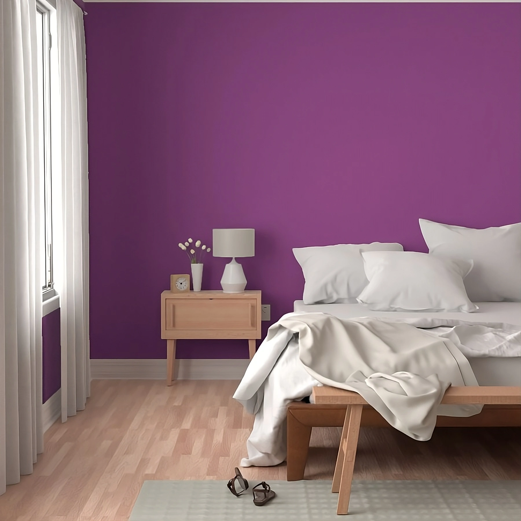 Cattleya Orchid Peel & Stick Wallpaper — Matte Fabric, Renter‑Friendly on the wall