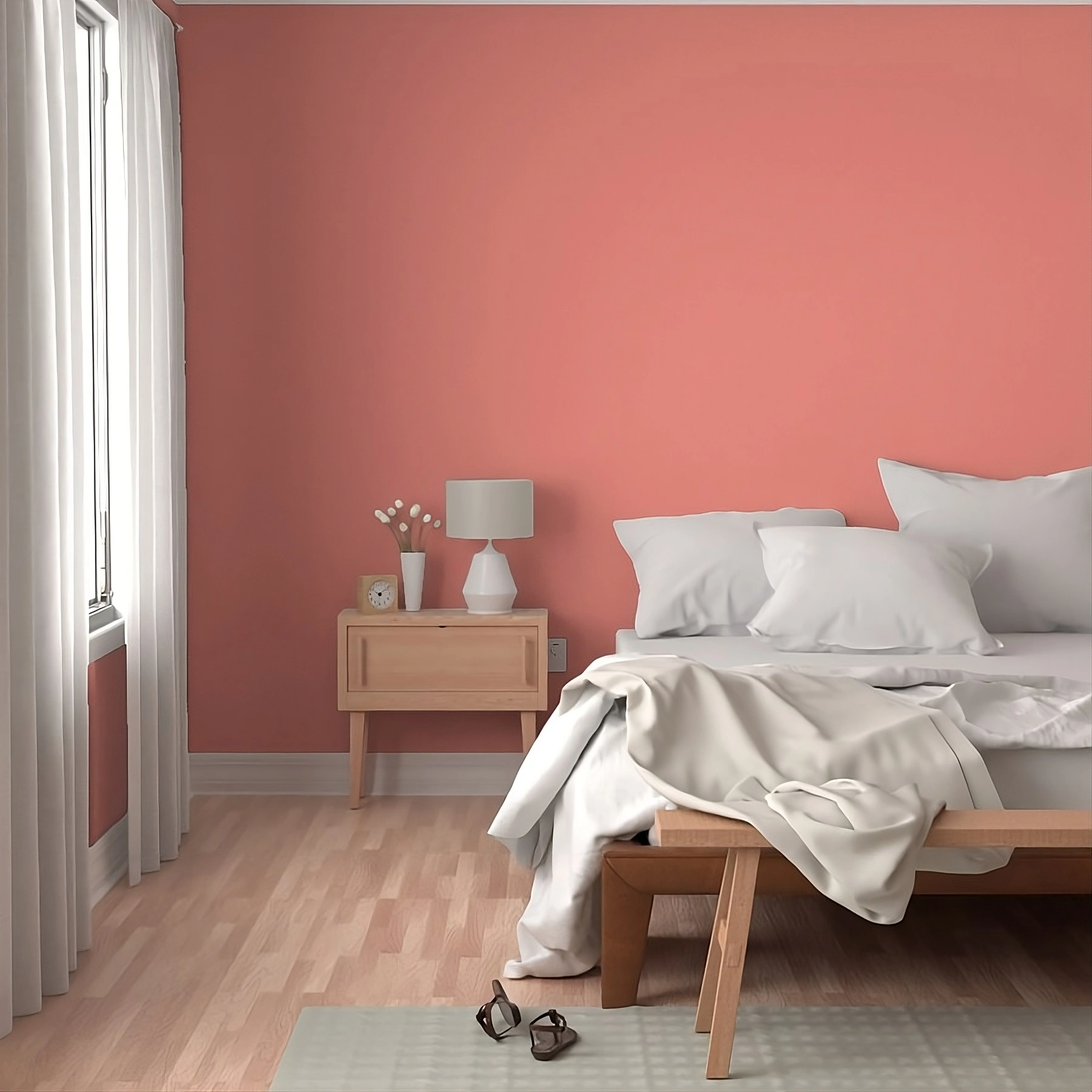 Desert Bloom Peel &amp; Stick Wallpaper | Matte Fabric, Renter‑Friendly on the wall
