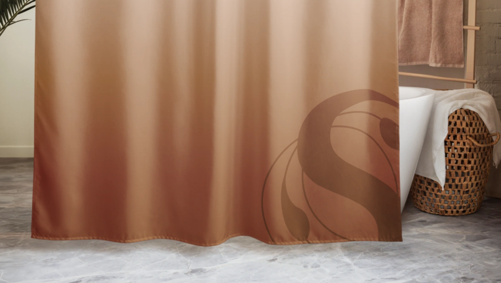 Eco-Friendly Gradient Shower Curtain – Modern Bathroom Decor USA