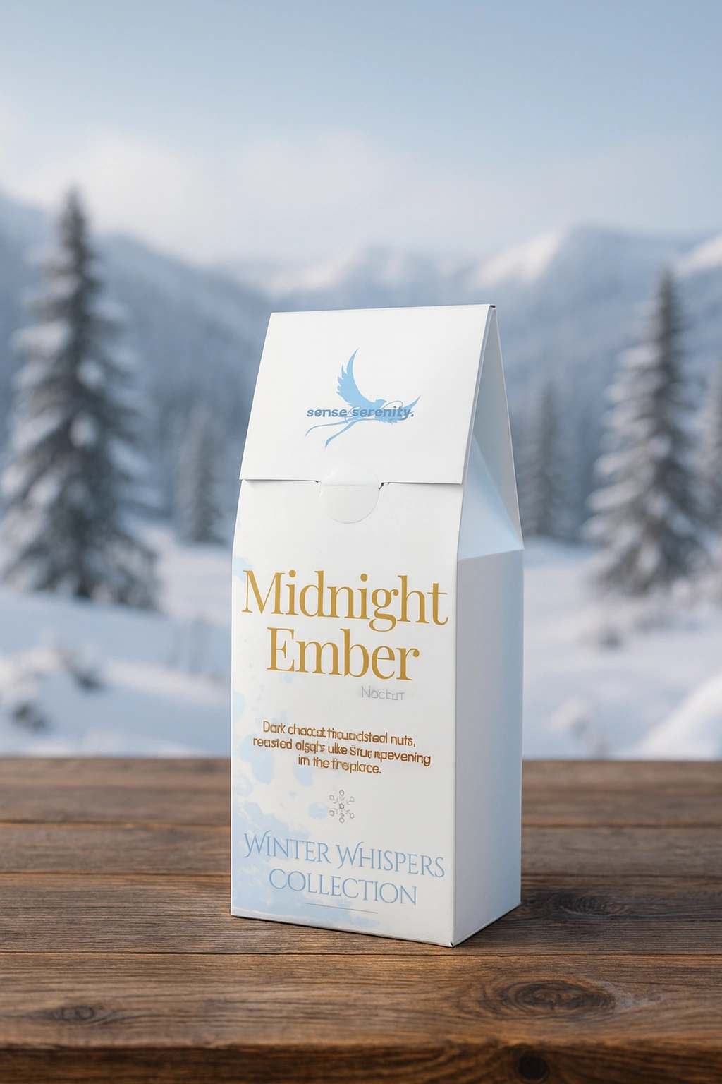 Midnight Ember Dark Roast Coffee Blend – Winter Whispers Edition on the table