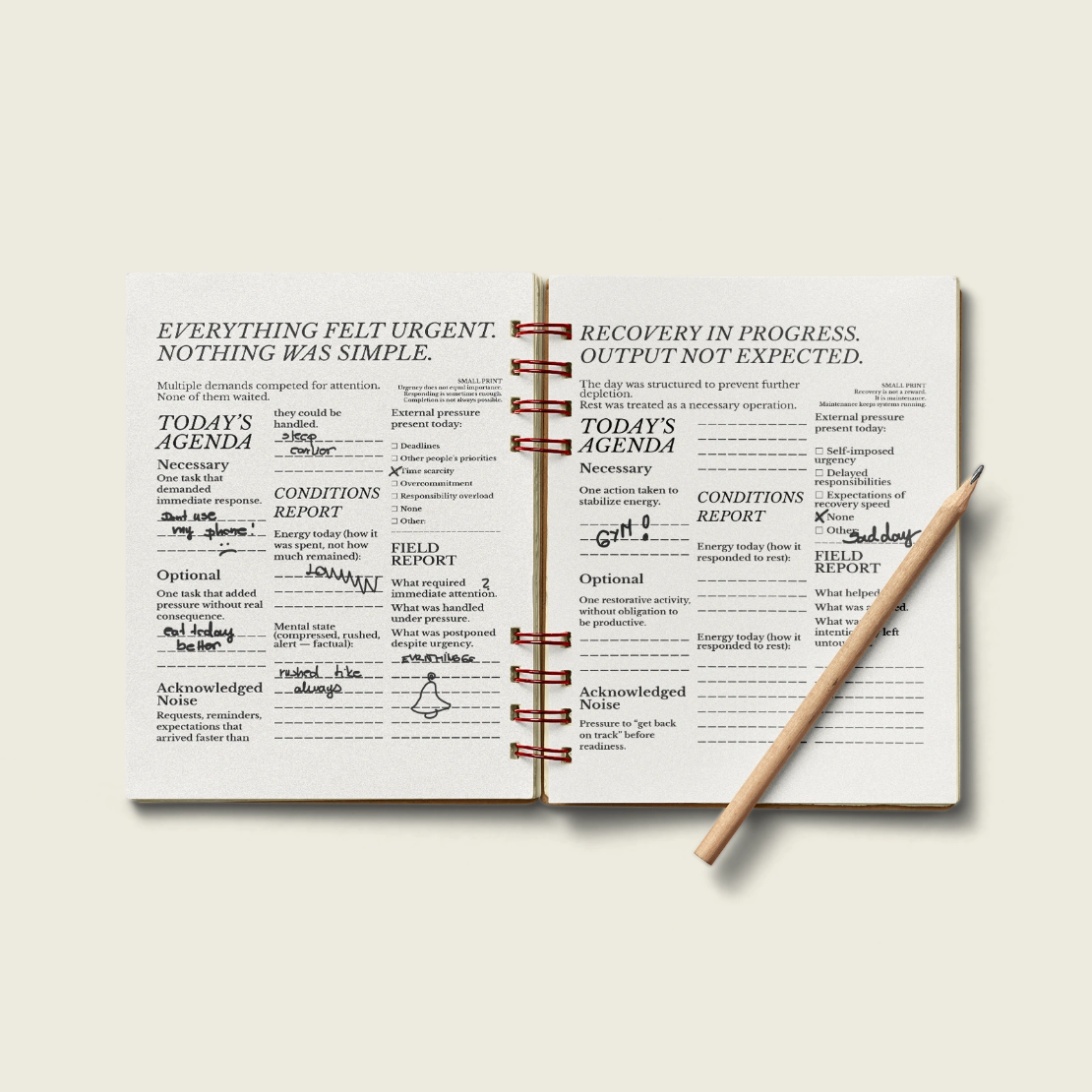 daily record newspaper style journal page