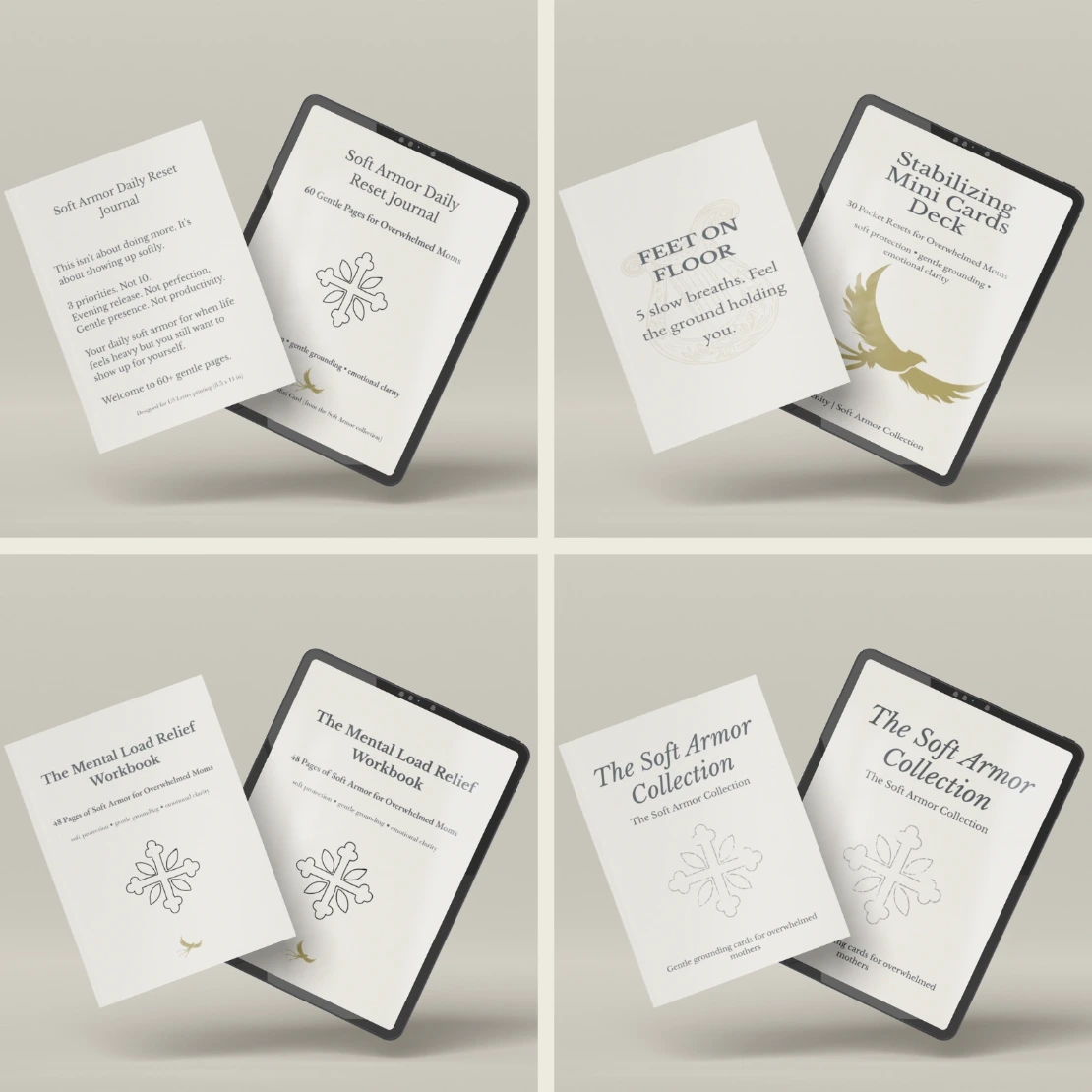 soft armor mom relief bundle with cards and journals