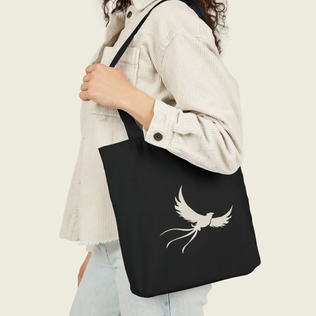 Black Phoenix Canvas Tote by Sense Serenity 13x13 3.webp