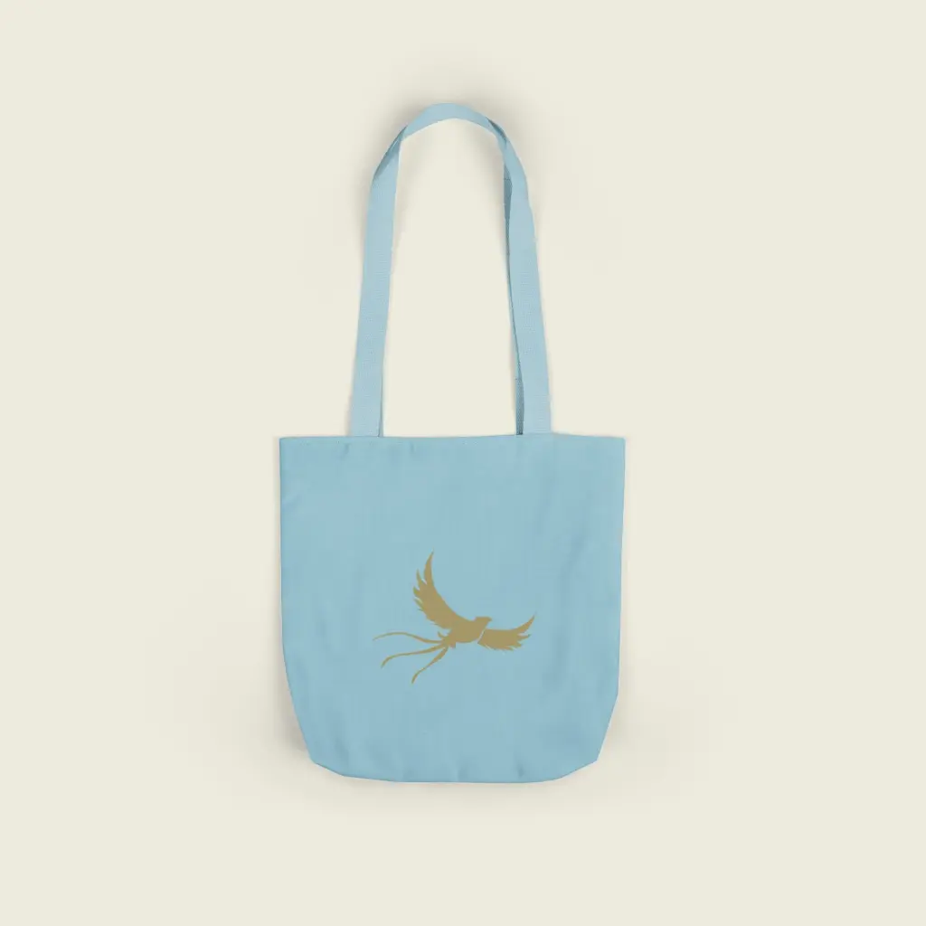 Phoenix Flight Artistic Blue Canvas Tote by Sense Serenity 13x13 4.webp