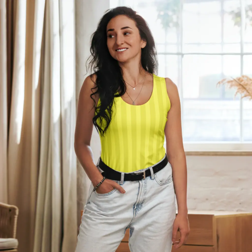 Butter Bliss – Women's Pastel Yellow Tank Top by Sense Serenity 11.webp
