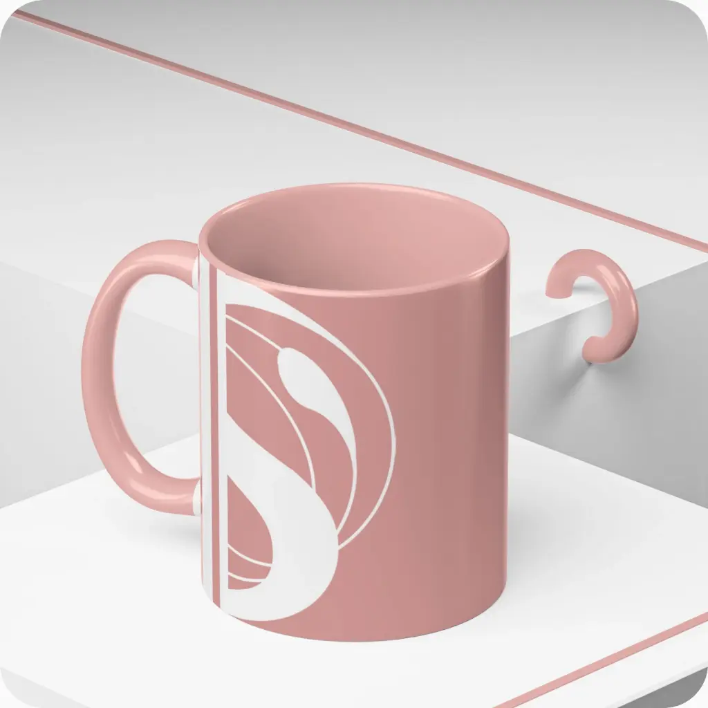 Serenity Pink Elegant Ceramic Coffee Mug 11oz abstract background