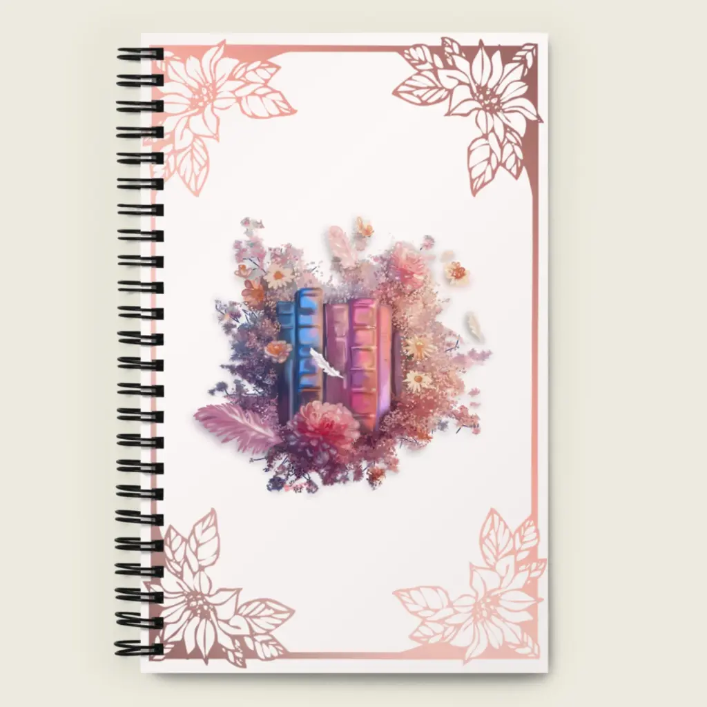 Sense Serenity Dream Feathers Spiral Notebook – Book Lover Journal 1.webp