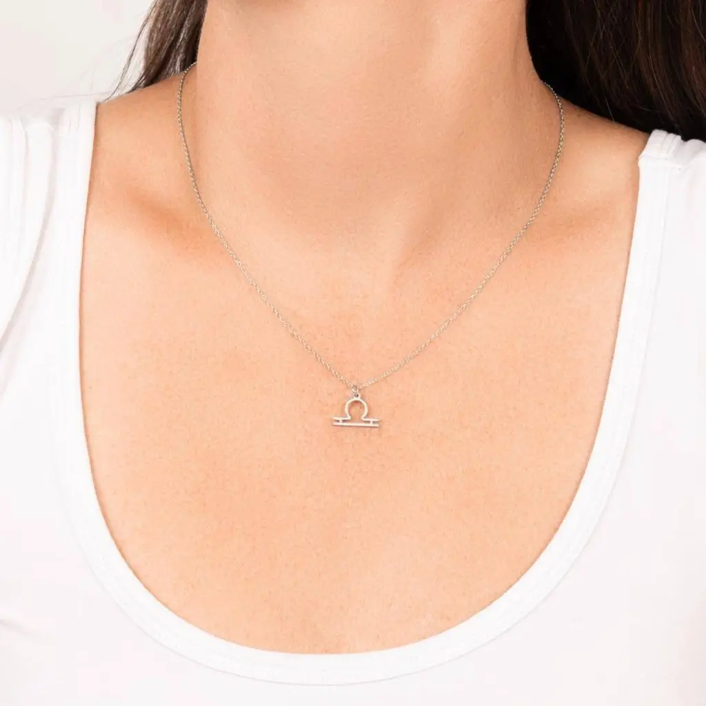Celestial Libra Amulet – Limited Edition Zodiac Necklace by Sense Serenity Silver 7.webp