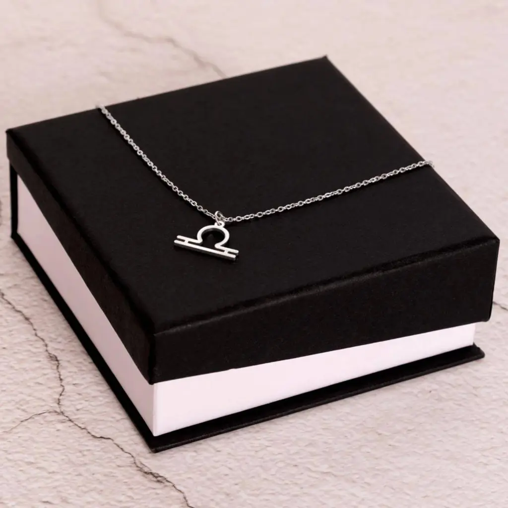 Celestial Libra Amulet – Limited Edition Zodiac Necklace by Sense Serenity Silver 4.webp