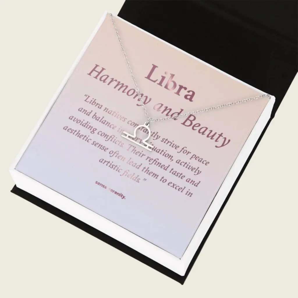 Libra Zodiac Amulet Necklace – Birthstone Jewelry USA 2.webp