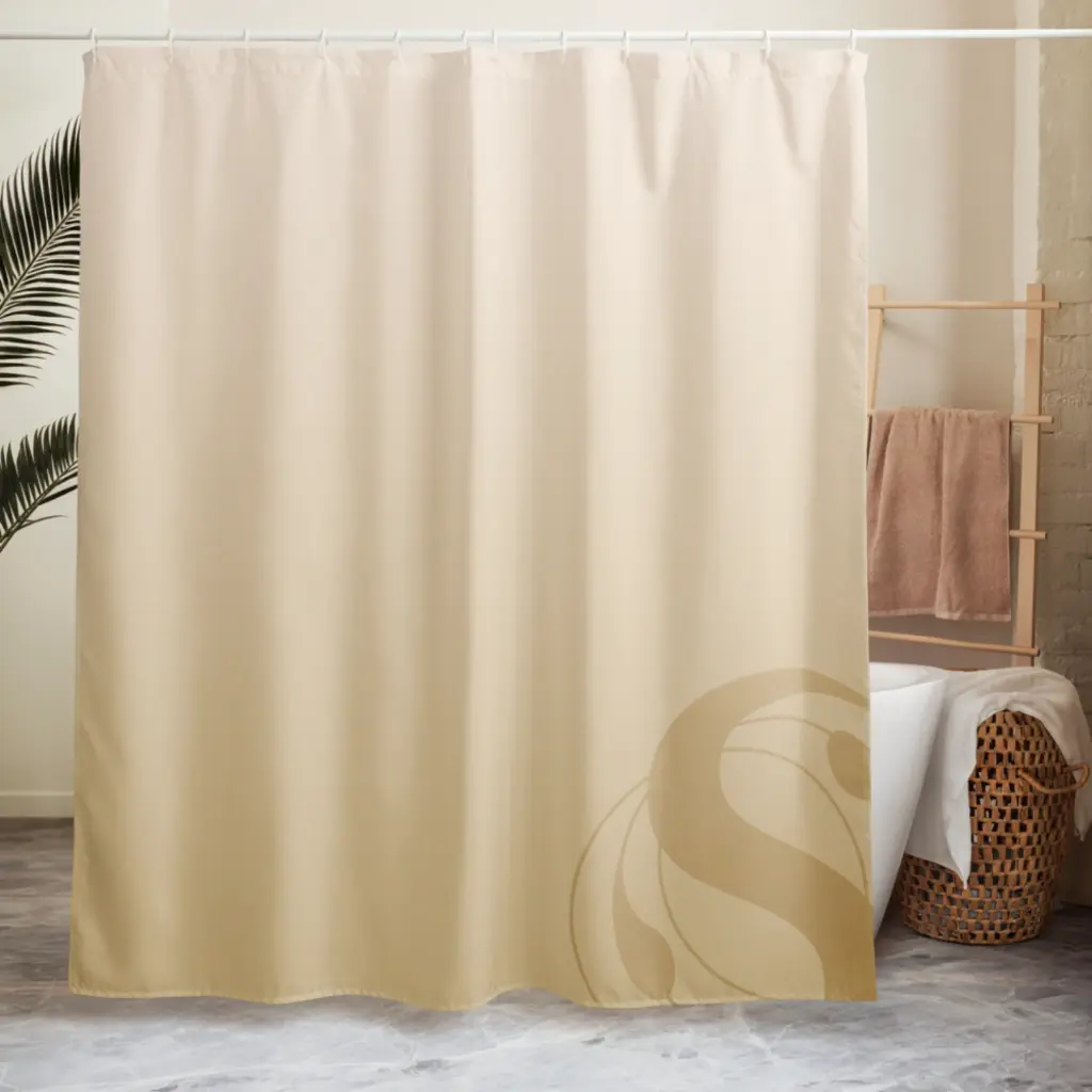 Seashell & Beige Color Gradient Shower Curtains 8.webp