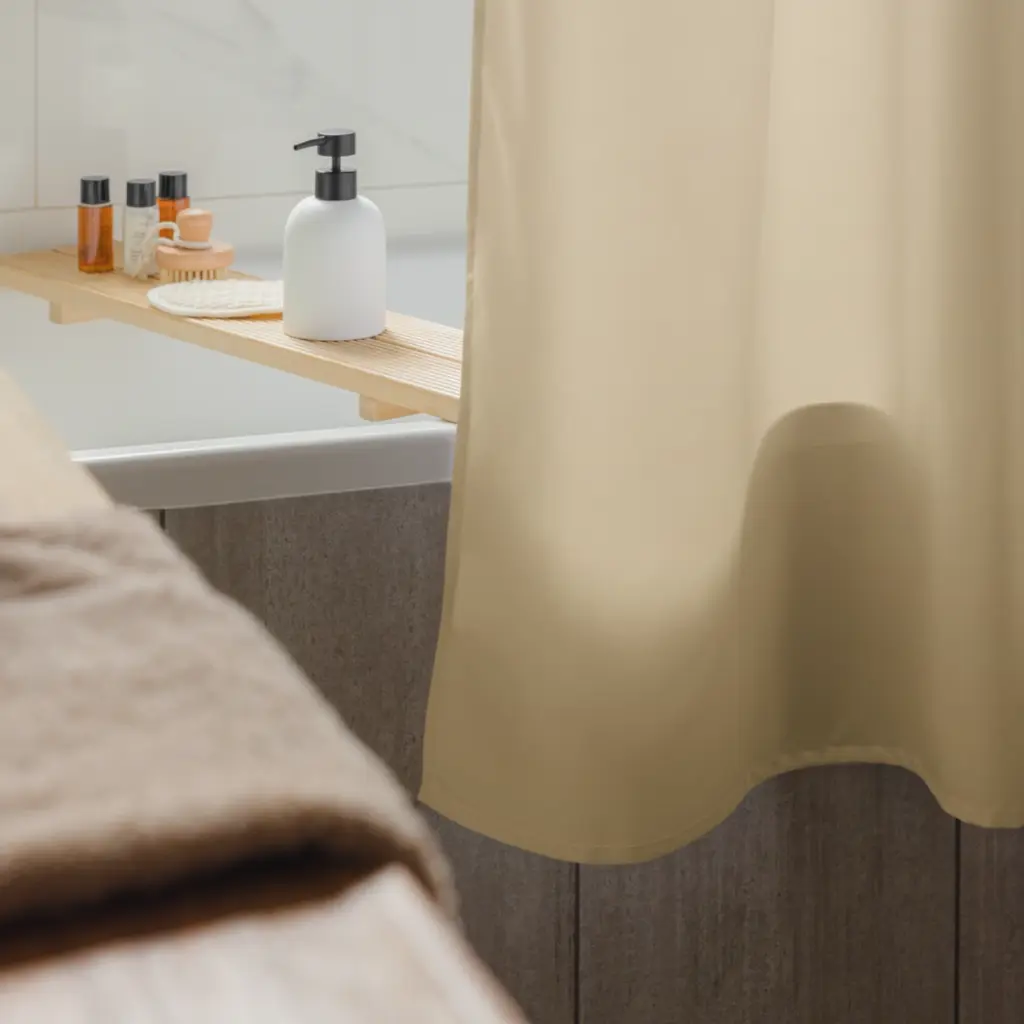 Seashell & Beige Color Gradient Shower Curtains 9.webp