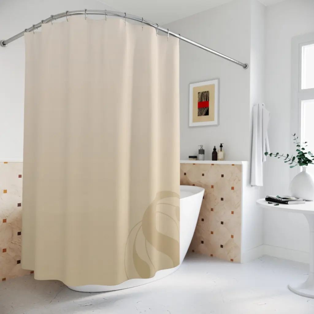 Seashell & Beige Color Gradient Shower Curtains 13.webp