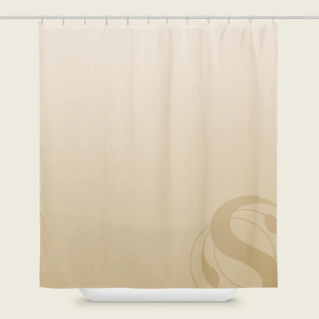 Seashell & Beige Color Gradient Shower Curtains 2.webp