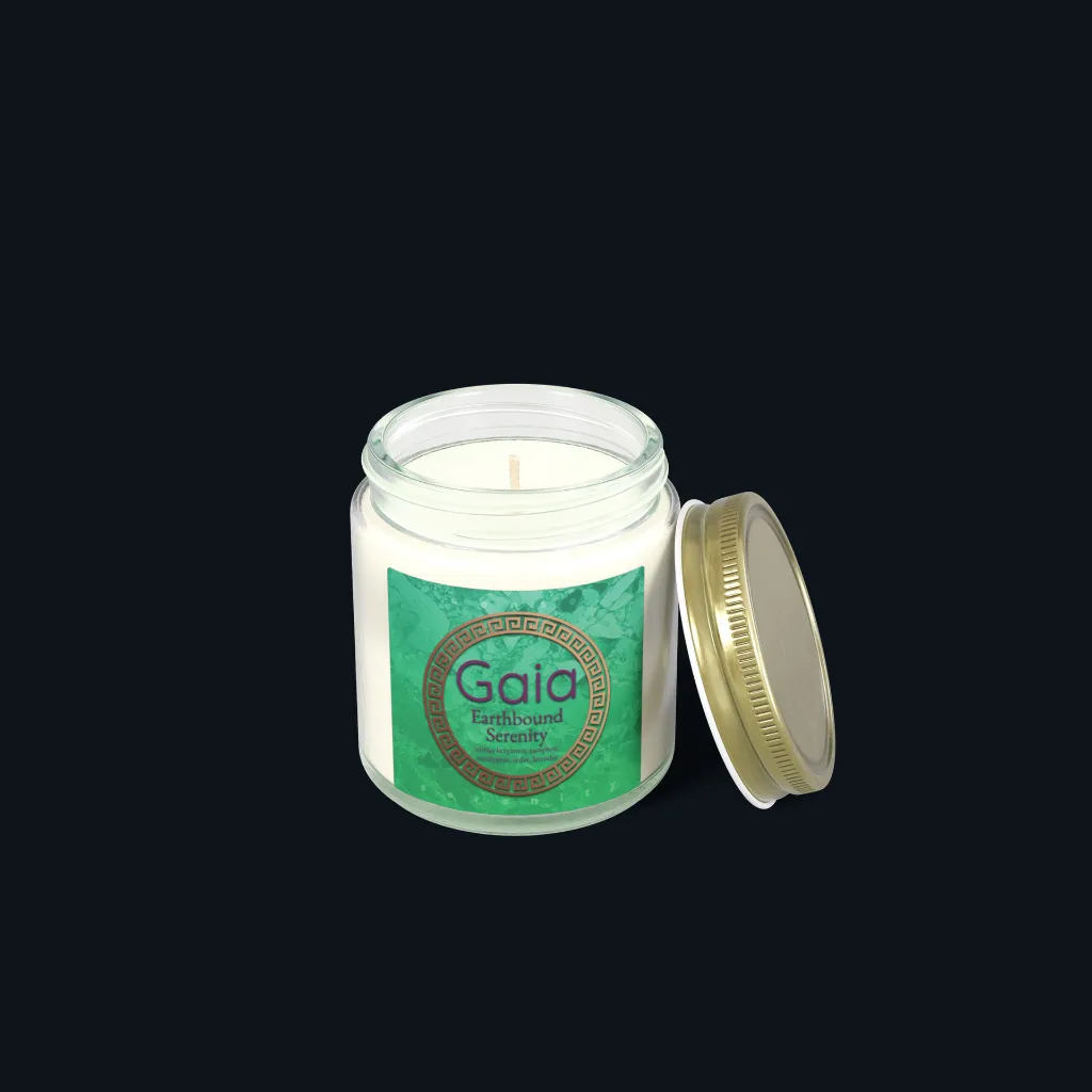 Gaia Lavender & Eucalyptus Candle – Citrus & Cedar 4oz clear open.webp
