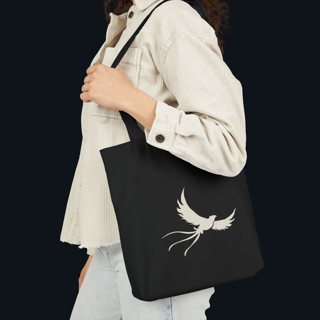 Phoenix Flight Canvas Tote Bag – Black 13x13 6.webp