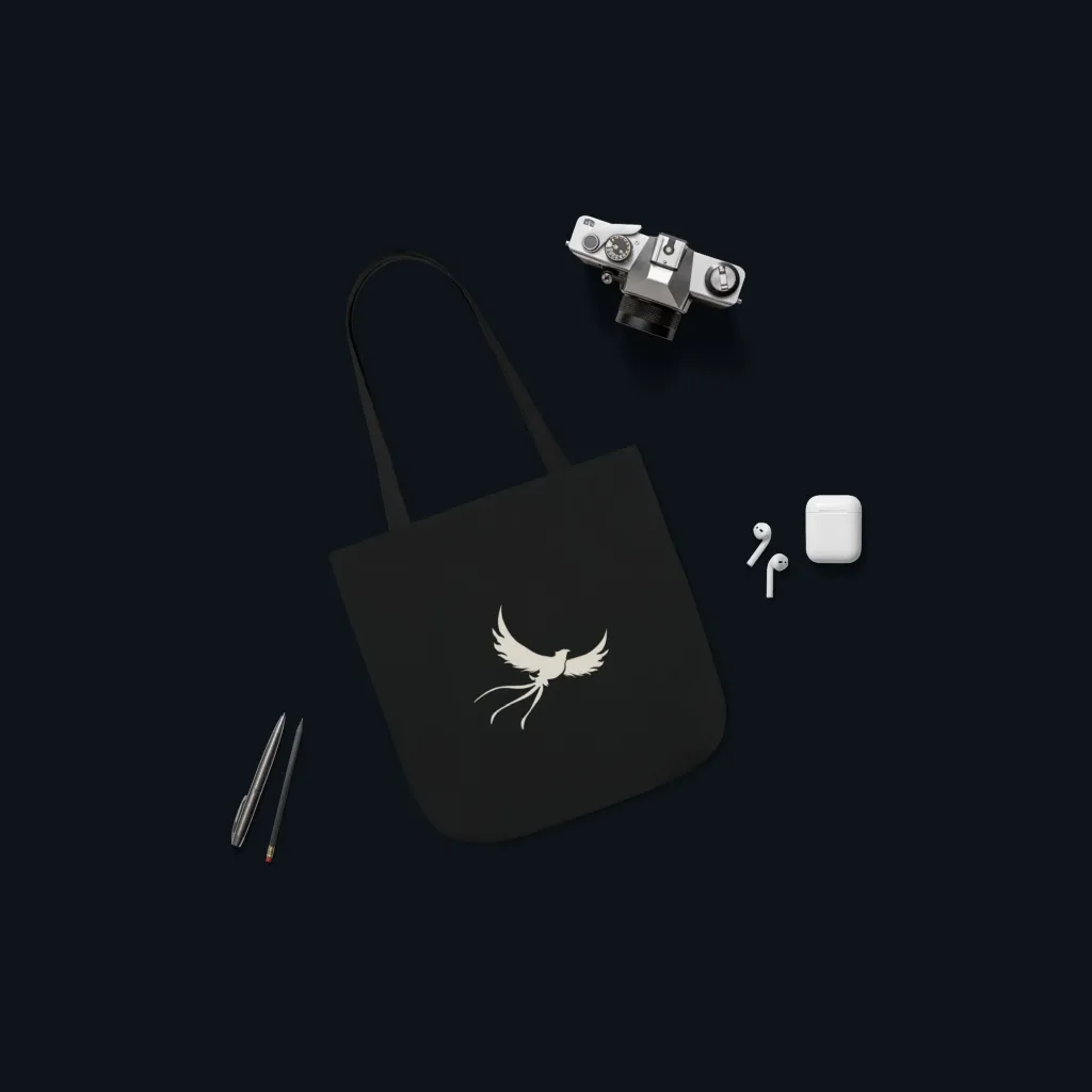 Phoenix Flight Canvas Tote Bag – Black 13x13 3.webp