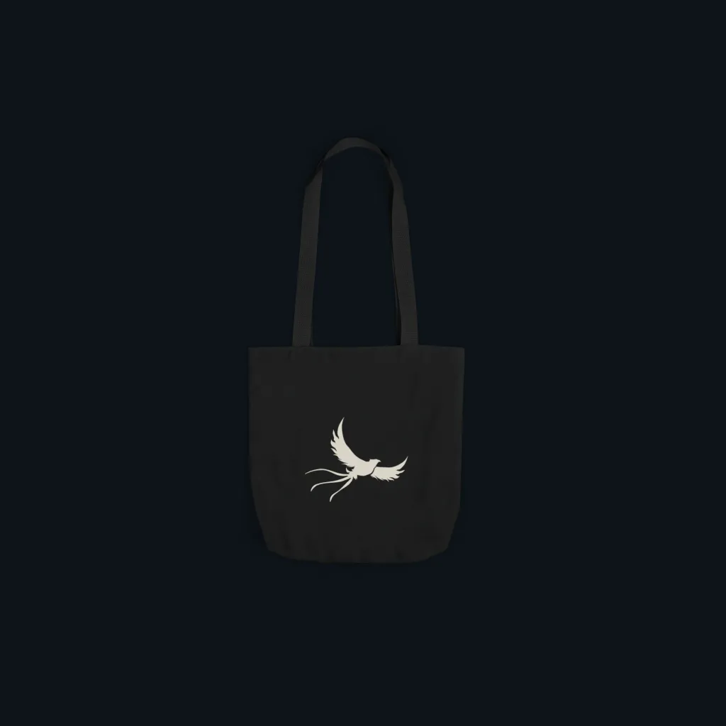 Phoenix Flight Canvas Tote Bag – Black 13x13 2.webp