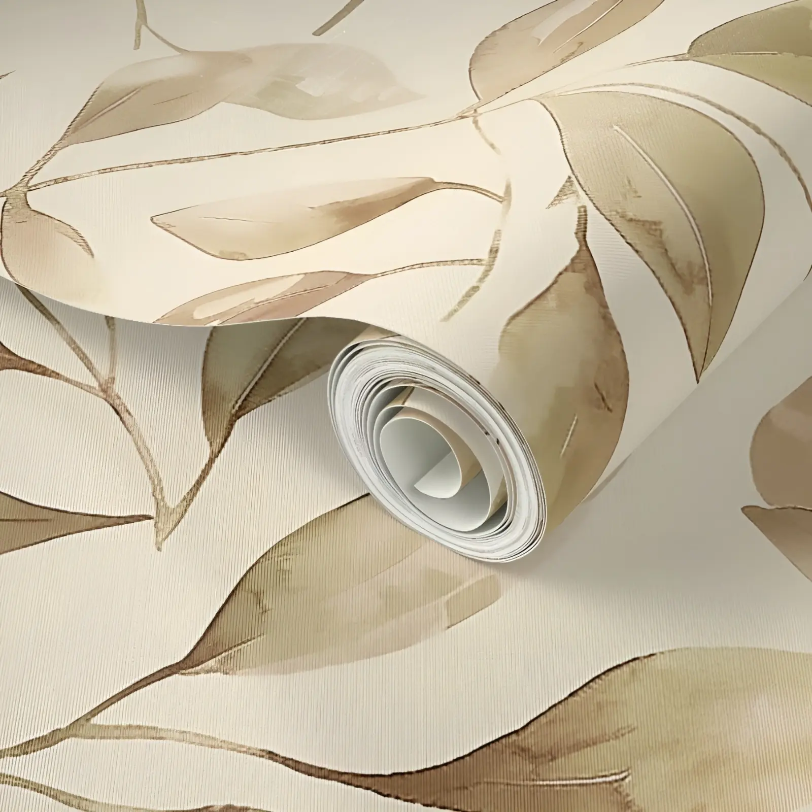 Golden Leaf Harmony Peel & Stick Wallpaper Mockups  1.webp