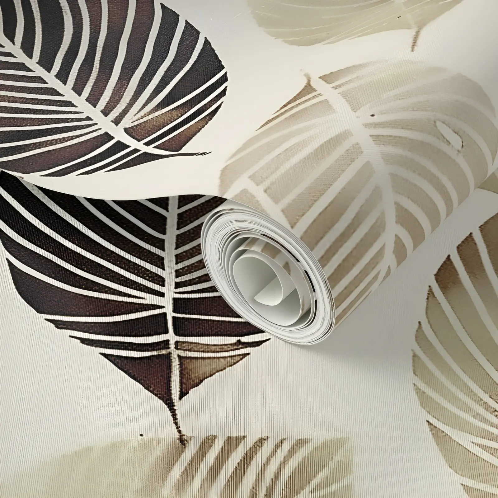Natural Elegance Leaf Peel & Stick Wallpaper Mockup 1.webp