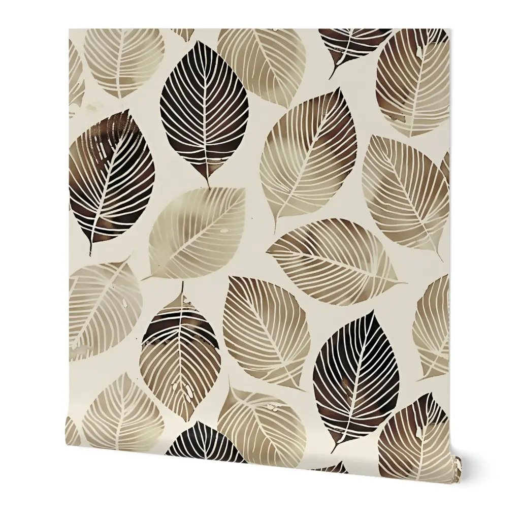 Natural Elegance Leaf Peel & Stick Wallpaper Mockup 2.webp