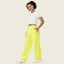 Butter Yellow Wide Leg Lounge Pants – Women's Relaxed Fit Streetwear mockups 2.webp