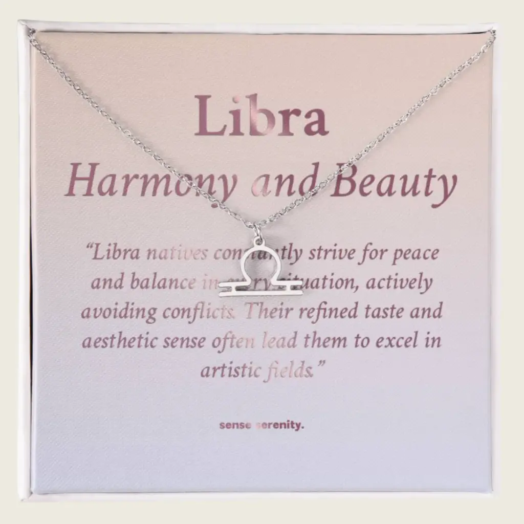 Libra Constellation Birthstone Necklace - Gold Zodiac Pendant USA