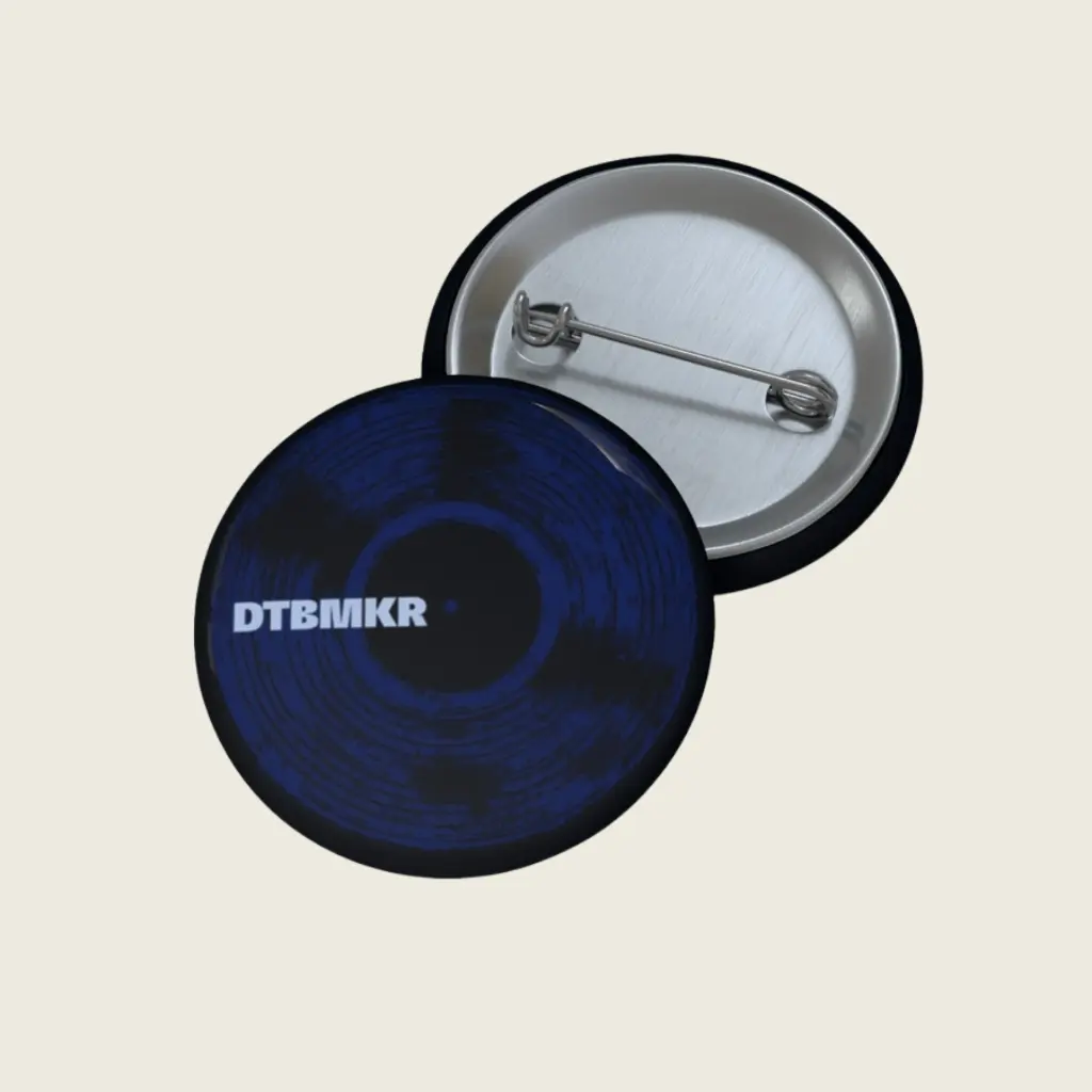 Detroit Beatmaker Vinyl Pin Button – Sense Serenity Exclusive Music Gift  (1.25", DTBMKR Simple)