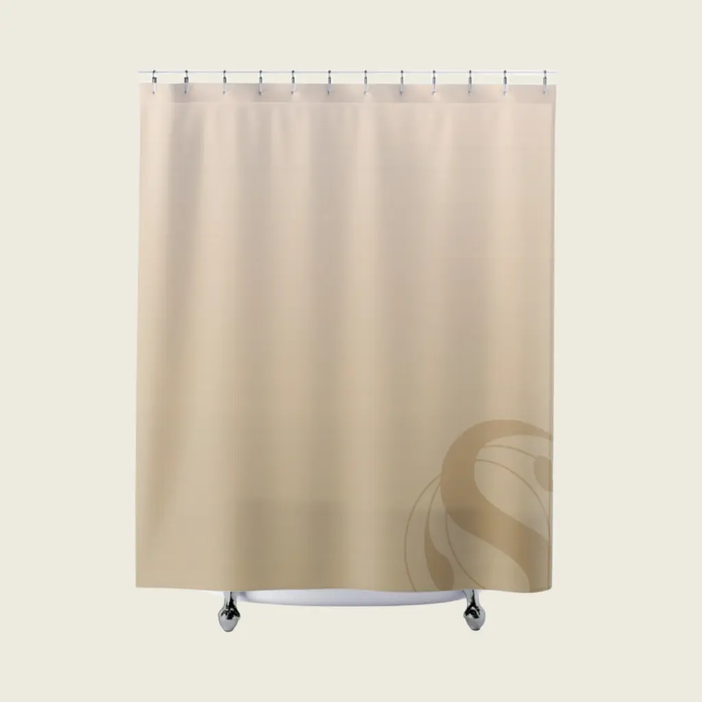 Eco-Friendly Custom Shower Curtain – Modern Bathroom Decor, Recycled Polyester (Seashell & Beige)