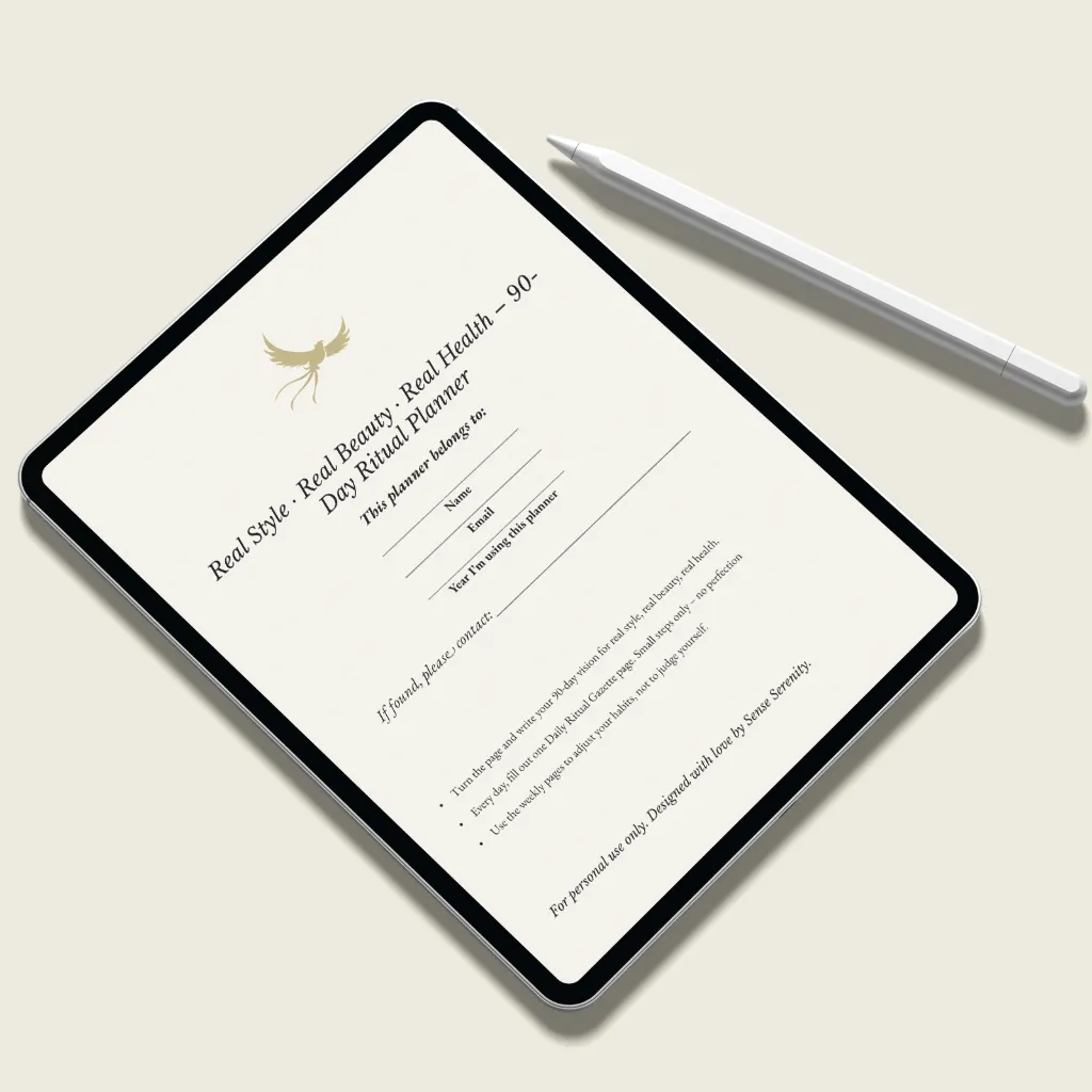 90-Day Ritual Planner – Vintage Newspaper Wellness PDF | Sense Serenity