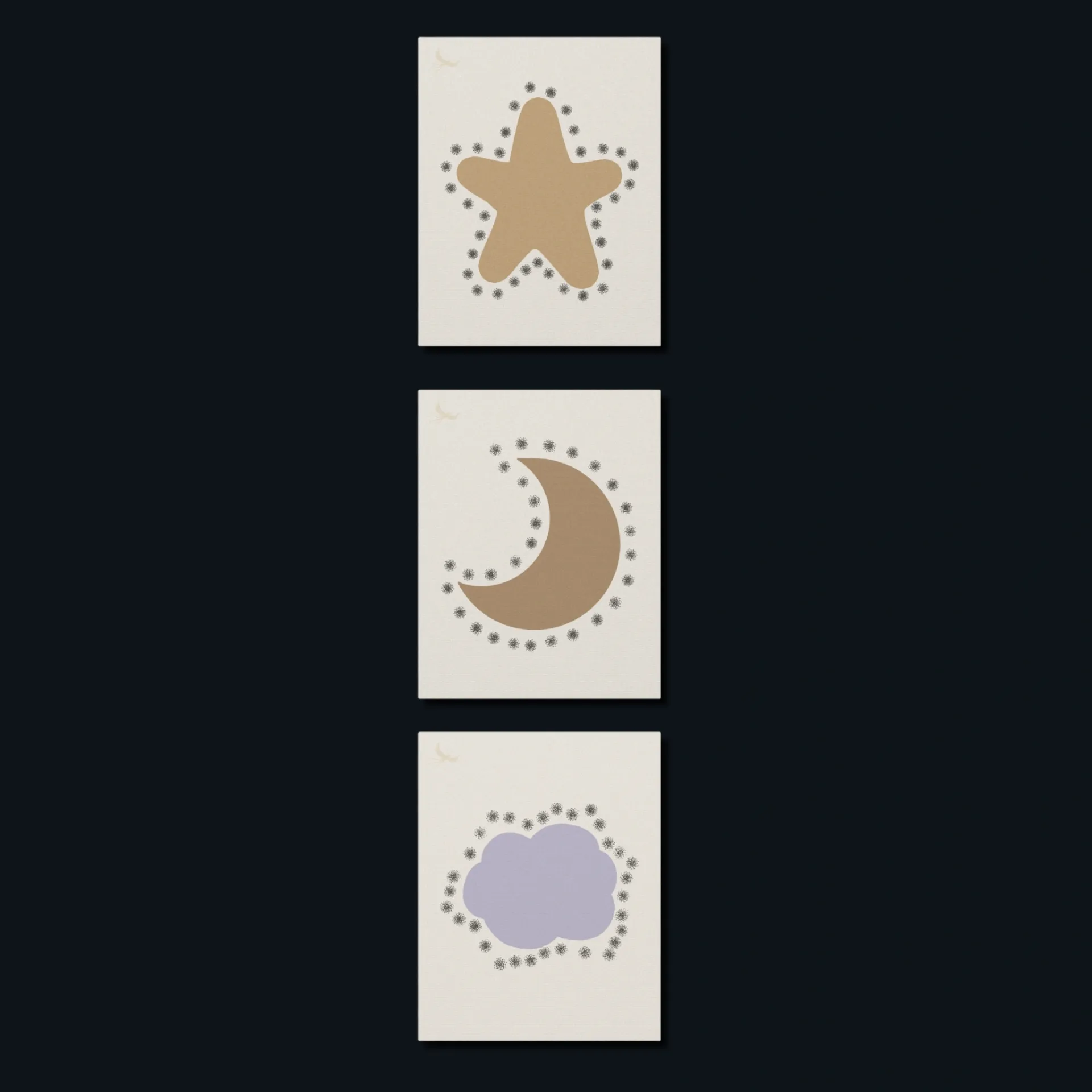 Little Sky Trio Nursery Wall Art – Neutral Baby Decor