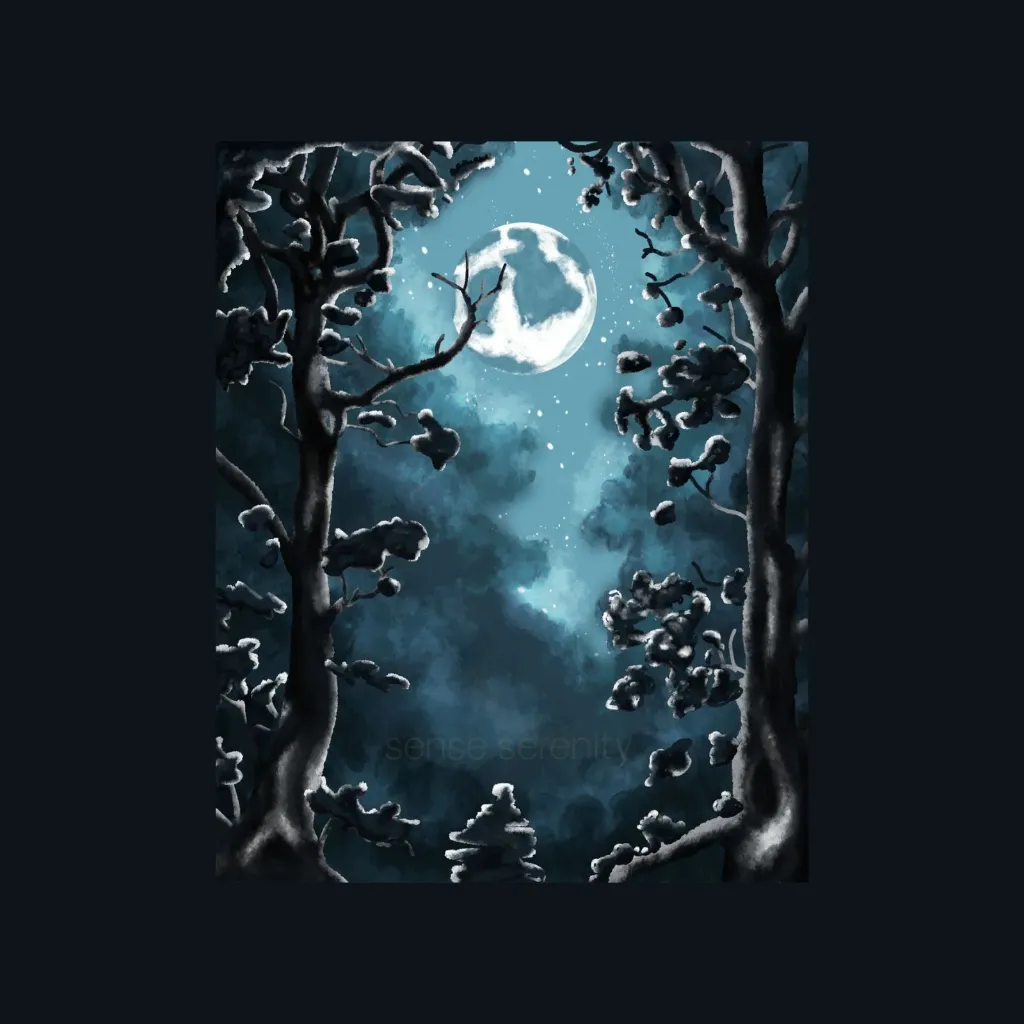 Moon Ritual Moonlit Forest Printable Wall Art
