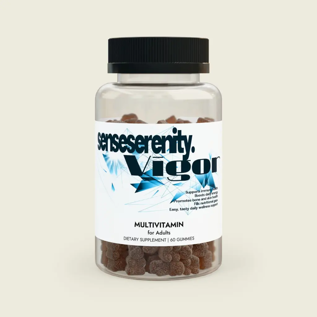 Sense Serenity Vigor Adult Multivitamin Gummies – Daily Immune, Energy & Bone Support – 60 Gummies