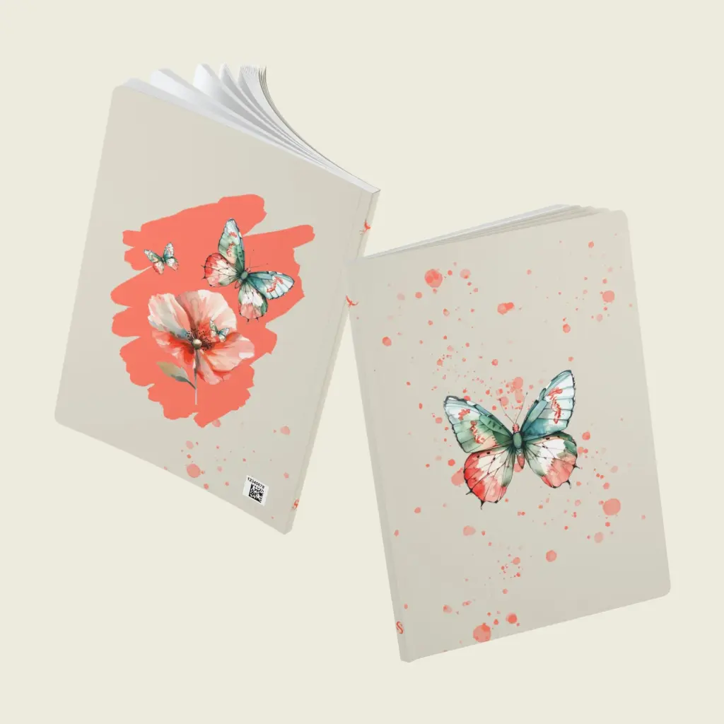 Flutter Flower Fantasy  Softcover Journal (with Inside Prints) Collection – Blossom Glow | Sense Serenity Crazy 