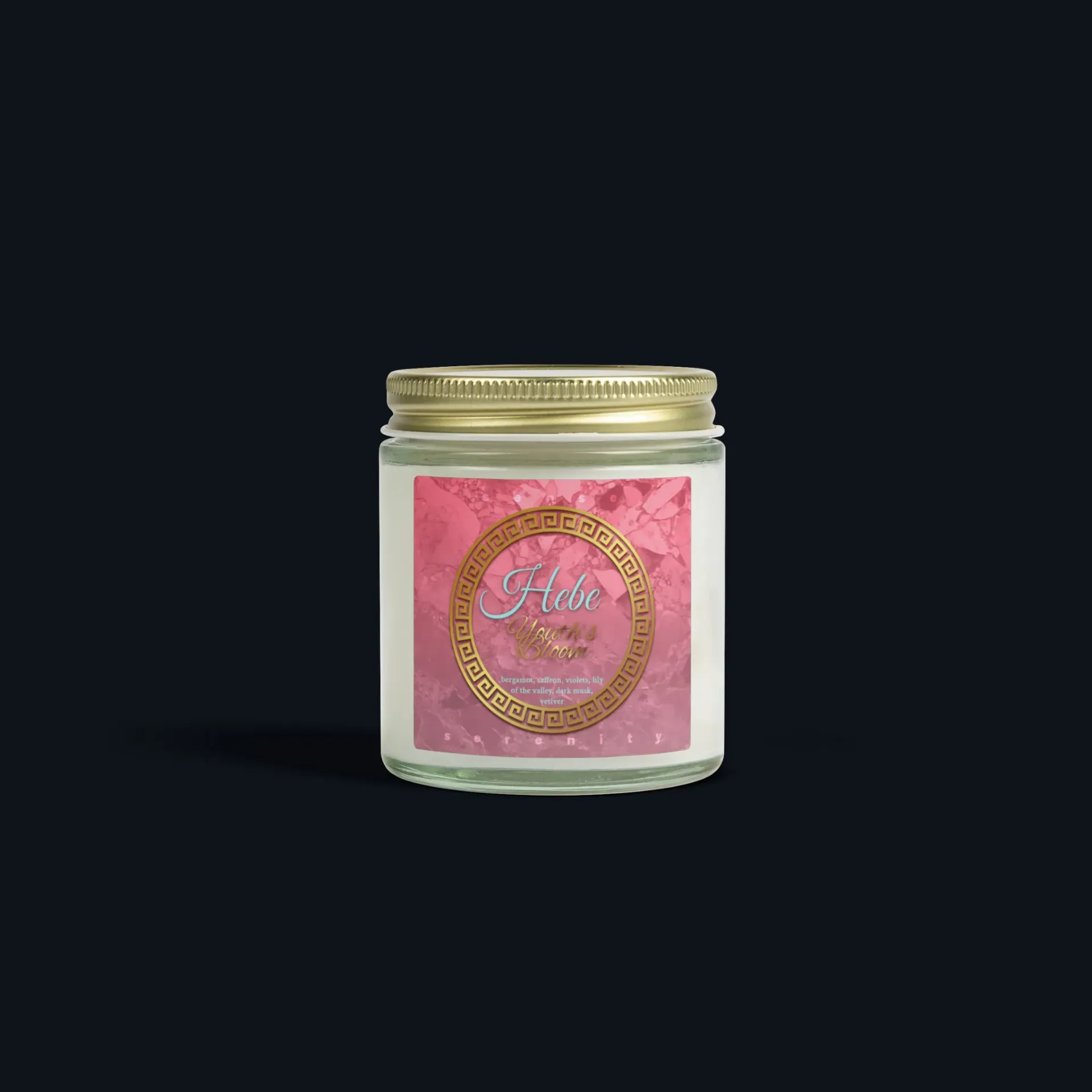 Hebe Cashmere Musk Candle – Bergamot & Vetiver (Clear Vessel = brighter throw, 4 oz (~20h))