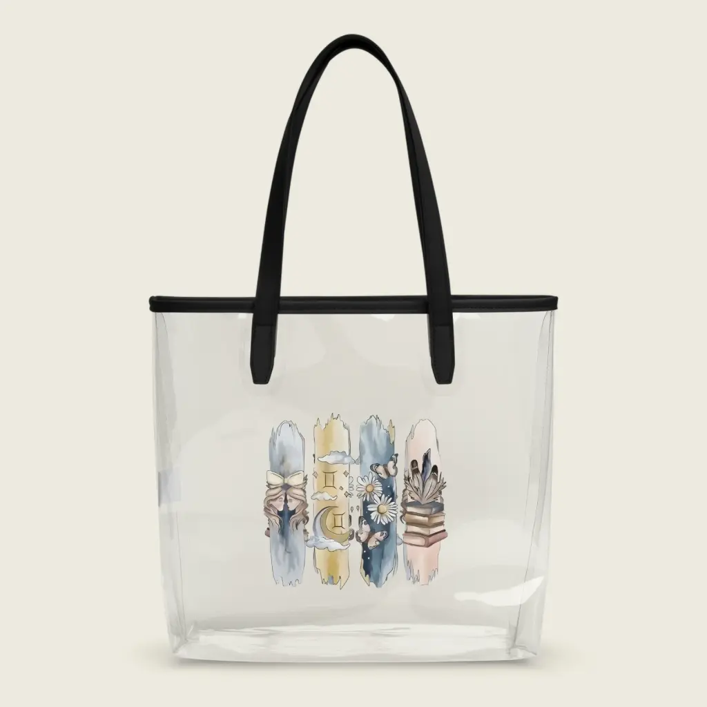 Astrology Art Transparent Tote - Gemini Zodiac Design by Sense Serenity