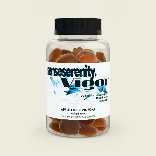  Sense Serenity Vigor Apple Cider Vinegar Gummies – With “The Mother” for Gut Health (60 Count)