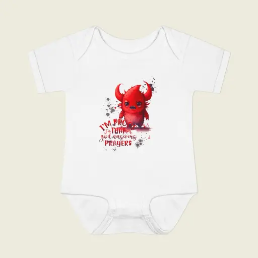 Sense Serenity™ "Lovely Monster" Baby Bodysuit – Red Monster, Prayers Answered – Whimsical Infant Clothing