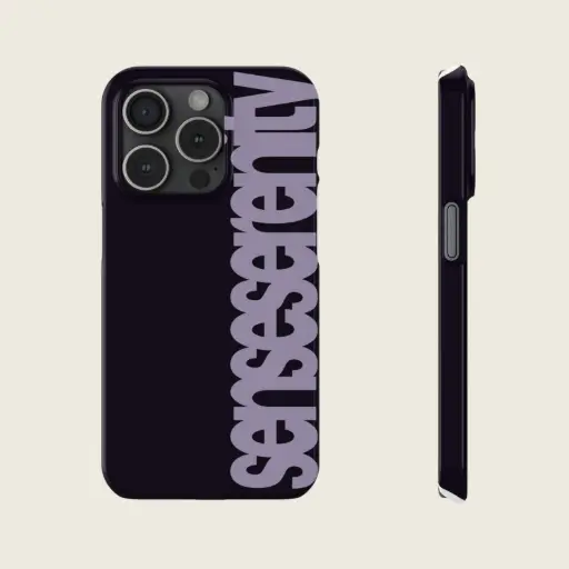 Sense Serenity Signature Slim Case – Black Magic & Amethyst Text