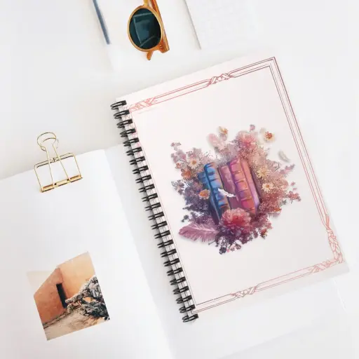 Sense Serenity BloomBooks – Floral Spiral School Notebook for Kids, Wide Ruled