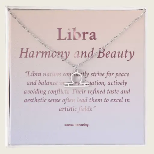 Libra Constellation Birthstone Necklace - Gold Zodiac Pendant USA