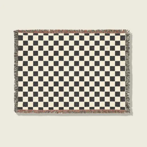 Geometric Cozy Woven Throw – Artisan Blanket for Modern Living Rooms