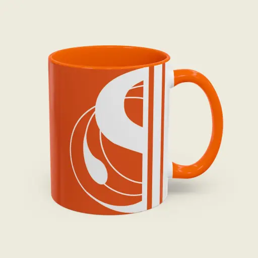 Serenity Orange Ceramic Coffee Mug (11oz/15oz) – Elegant Minimalist