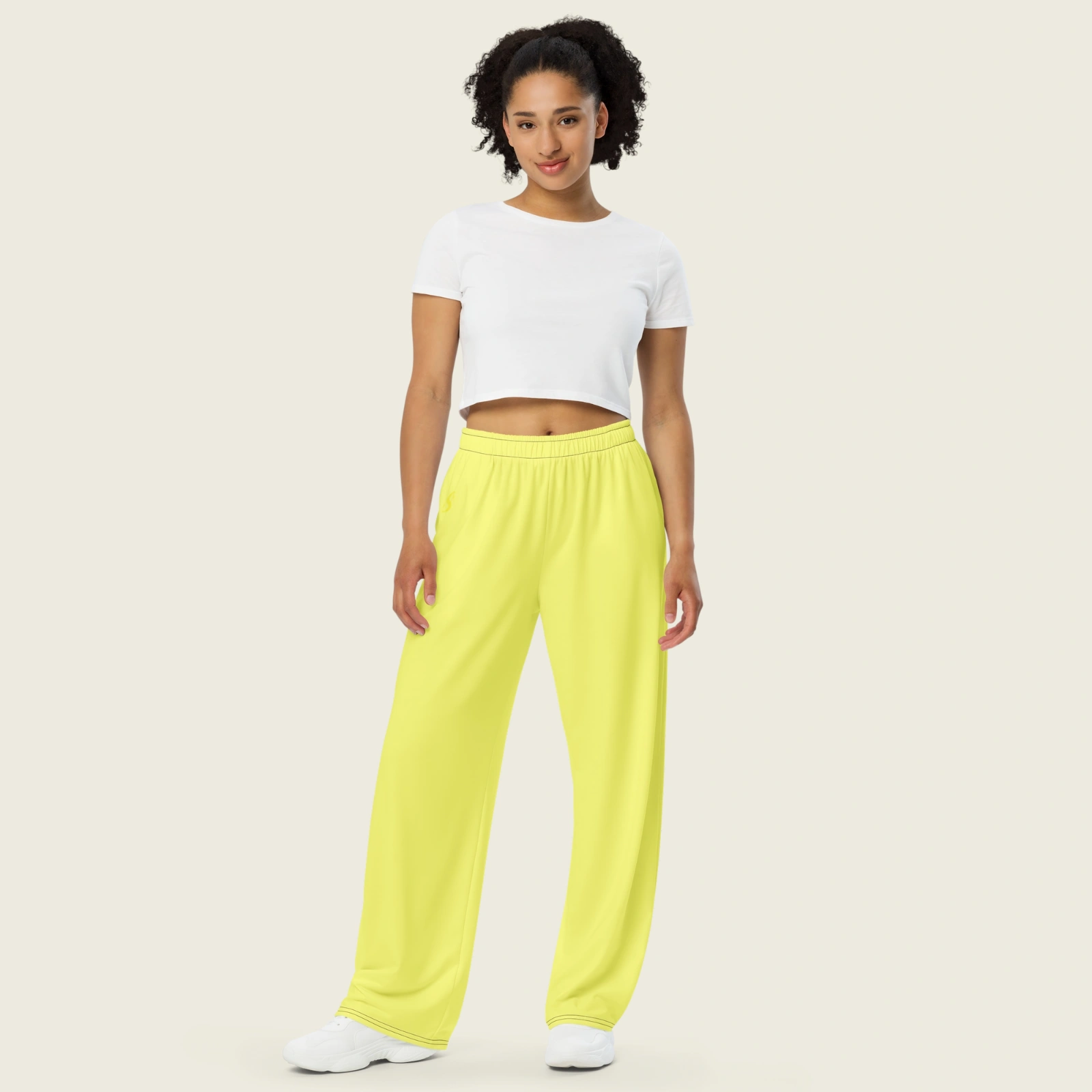 Butter Yellow Wide Leg Lounge Pants | Women's Relaxed Fit Streetwear